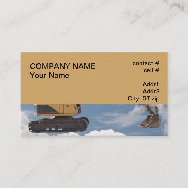 tracked excavator portion business card (Front)