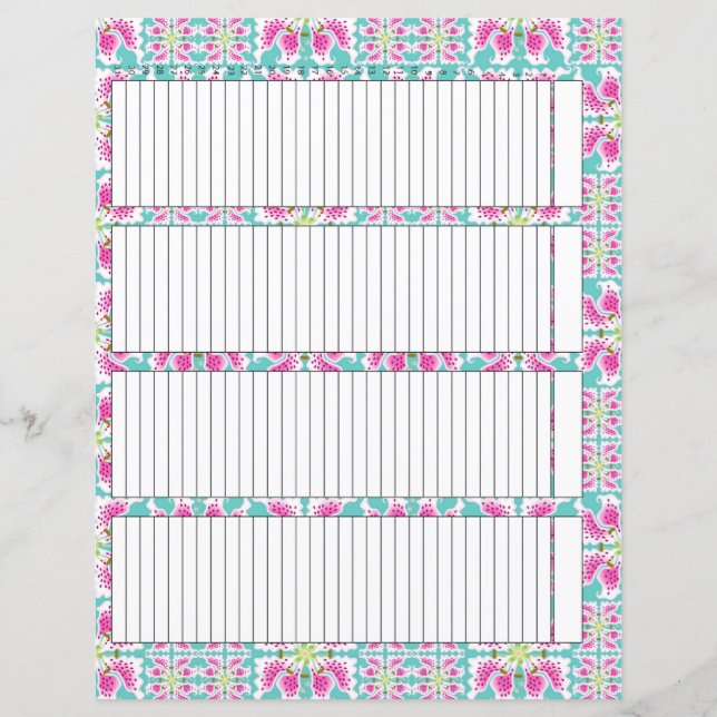 Tracker Paper Sheet (Front)