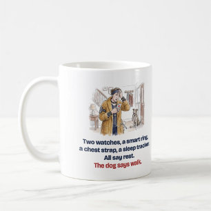 Trackers Say Rest the Dog Says Walk Funny Runner Coffee Mug