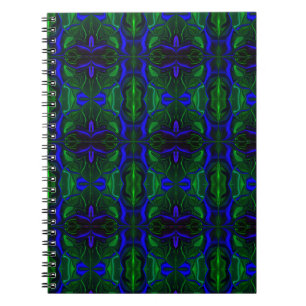 Traços azuis 'flutuando' sobre fundo verde. notebook