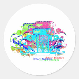 traction avant classic round sticker