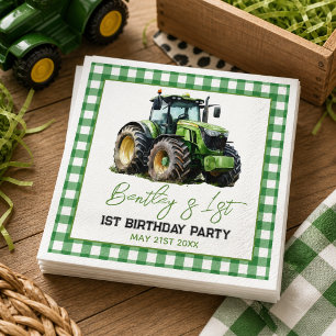 Tractor 1st Birthday Party Fun Farm  Napkin