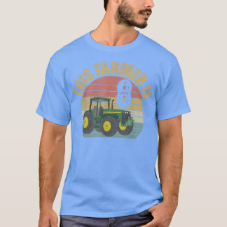 Tractor 8th Birthday 8 Year Old Farmer Farm Theme T-Shirt