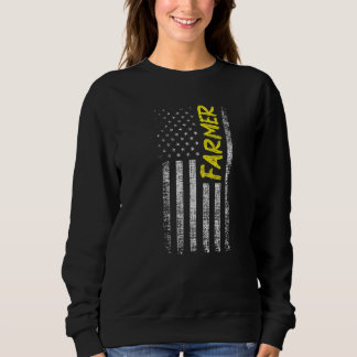 Tractor American Usa Flag Farmer Rancher Farming Sweatshirt