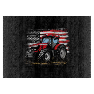 Tractor American Vintage Farm Farming Flag Patriot Cutting Board