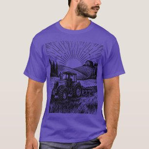 Tractor at Sunrise Farm Landscape T-Shirt