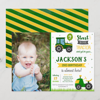 Tractor Barnyard Birthday Party Invitation
