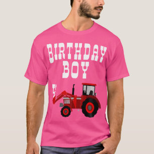 Tractor Birthday 4Th Birthday Boy Red Tractor Part T-Shirt
