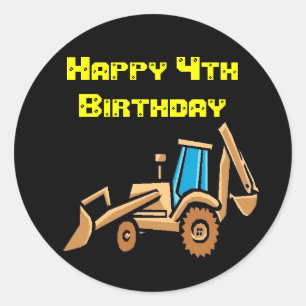 tractor, Birthday! Classic Round Sticker