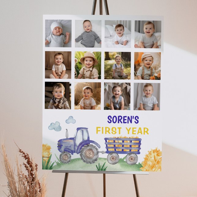 Tractor Birthday First Year Photo Milestone Sign (Creator Uploaded)