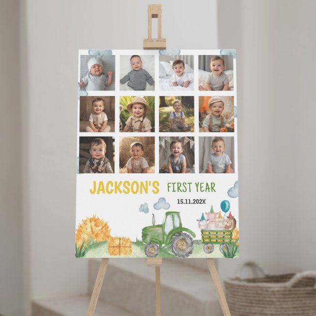 Tractor Birthday First Year Photo Milestone Sign (Creator Uploaded)