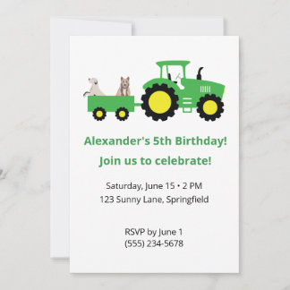 Tractor Birthday Invitation • Editable Invite