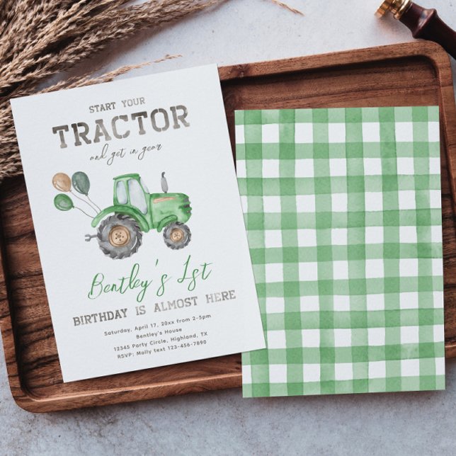 Tractor Birthday Invitation | Tractor Invitation (Creator Uploaded)