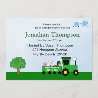 Tractor Birthday Invitations