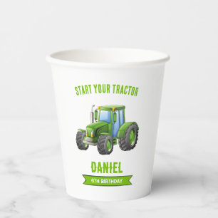 Tractor Birthday Party Paper Cups