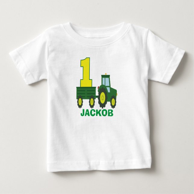 Tractor birthday shirt - personalized 1ST birthday (Front)