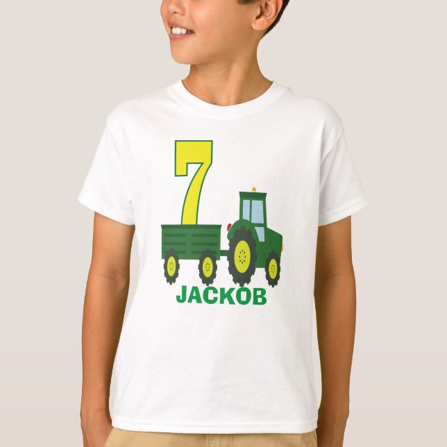Tractor birthday shirt - personalized 7TH birthday (Front)