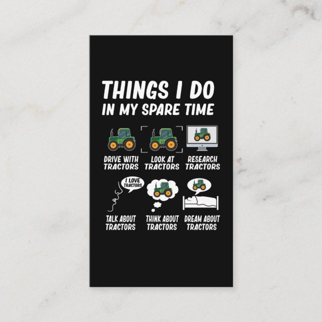 Tractor Boy Funny Farming Tractors Business Card (Front)