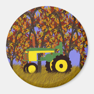 Tractor by Autumn Trees 1 Magnet