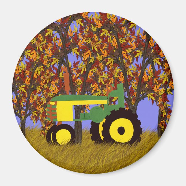 Tractor by Autumn Trees 1 Magnet (Front)