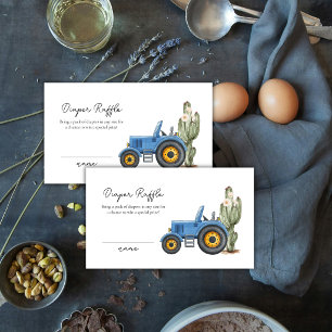 Tractor Cactus Desert Diaper Raffle Baby Shower Enclosure Card