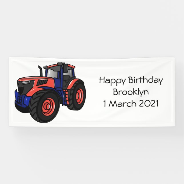 Tractor cartoon illustration banner (Horizontal)