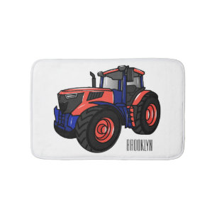 Tractor cartoon illustration  bath mat