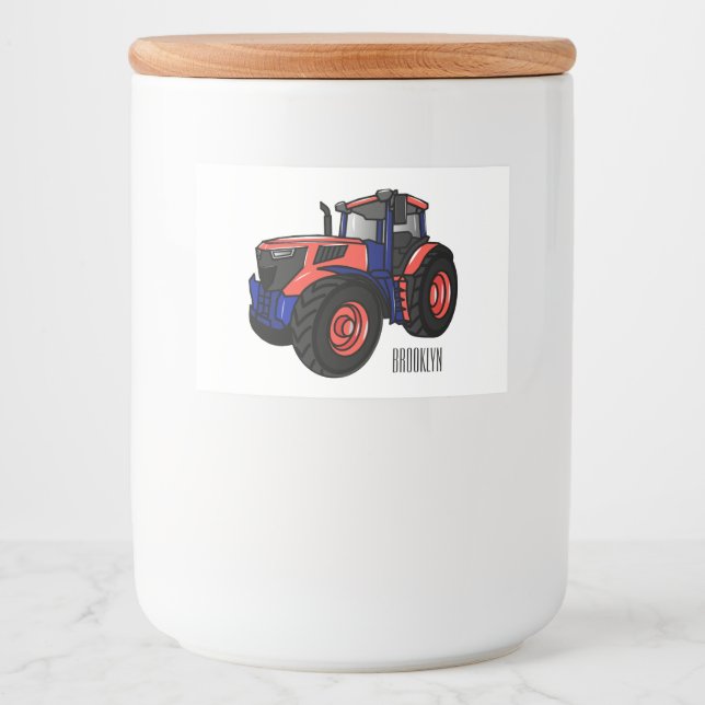 Tractor cartoon illustration  food label (Front)