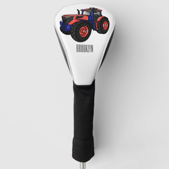 Tractor cartoon illustration  golf head cover (Front)