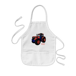 Tractor cartoon illustration  kids apron