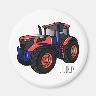Tractor cartoon illustration magnet
