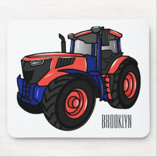 Tractor cartoon illustration  mouse pad