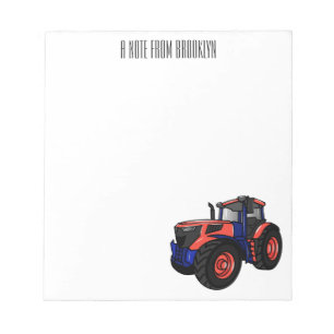 Tractor cartoon illustration  notepad