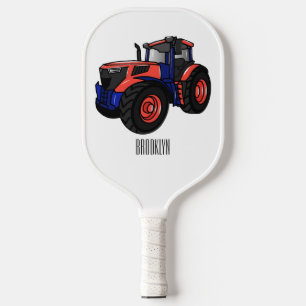 Tractor cartoon illustration pickleball paddle
