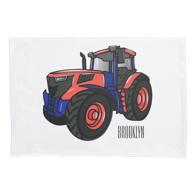 Tractor cartoon illustration  pillowcase (Front)