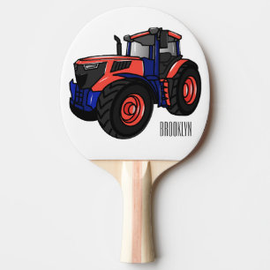 Tractor cartoon illustration  ping pong paddle