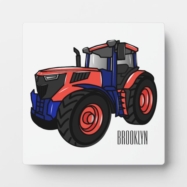 Tractor cartoon illustration  plaque (Front)