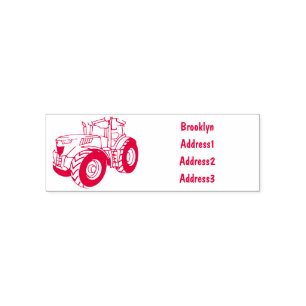 Tractor cartoon illustration self-inking stamp