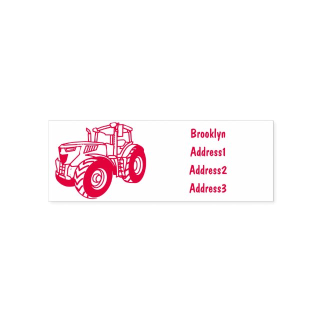 Tractor cartoon illustration self-inking stamp (Design)