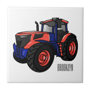 Tractor cartoon illustration tile