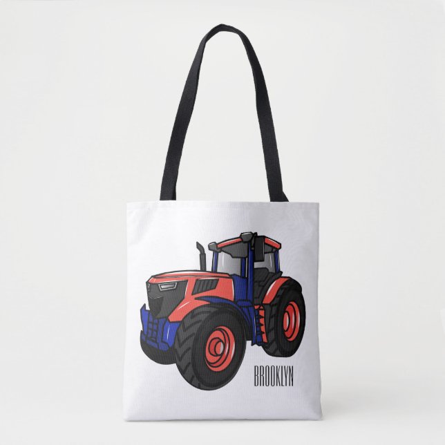 Tractor cartoon illustration  tote bag (Front)