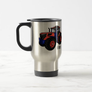 Tractor cartoon illustration  travel mug