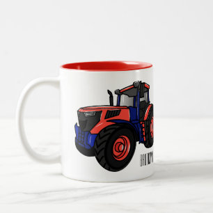 Tractor cartoon illustration Two-Tone coffee mug