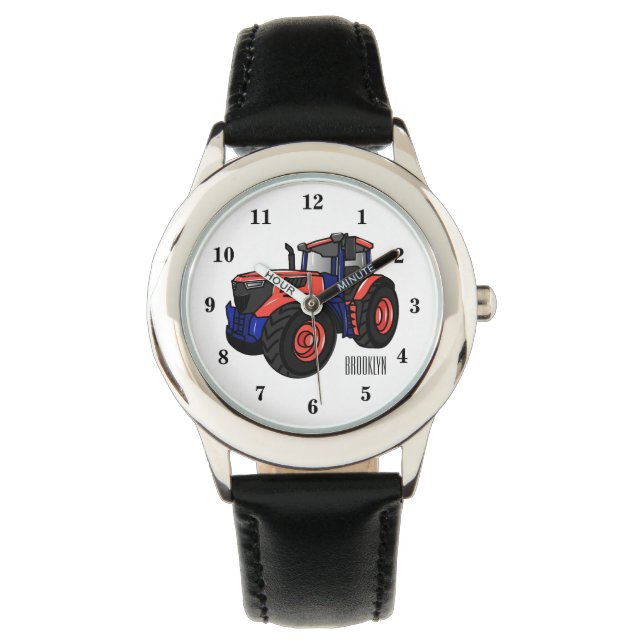 Tractor cartoon illustration  watch (Front)