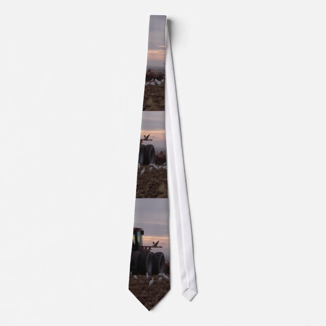 Tractor & Cattle Egrets Tie (Front)