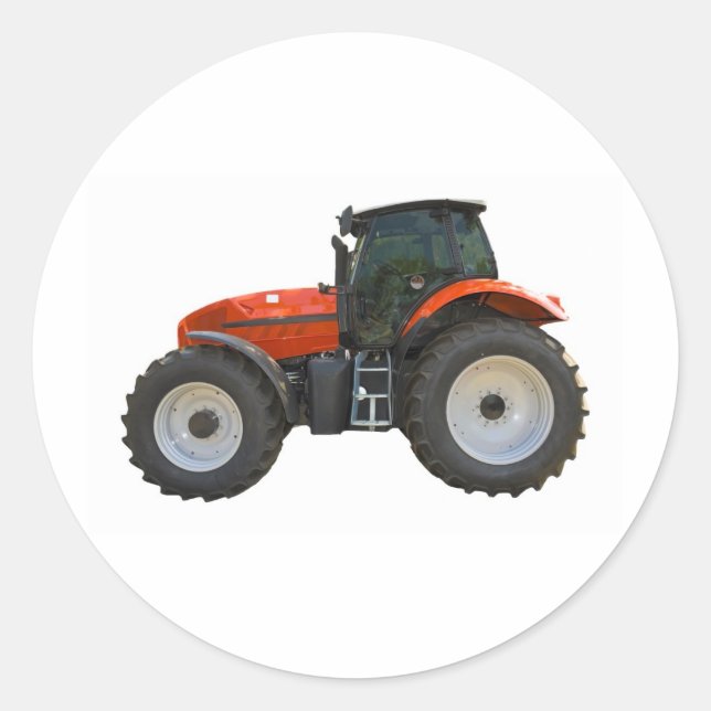 tractor classic round sticker (Front)