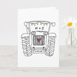 Tractor Country Wedding Card