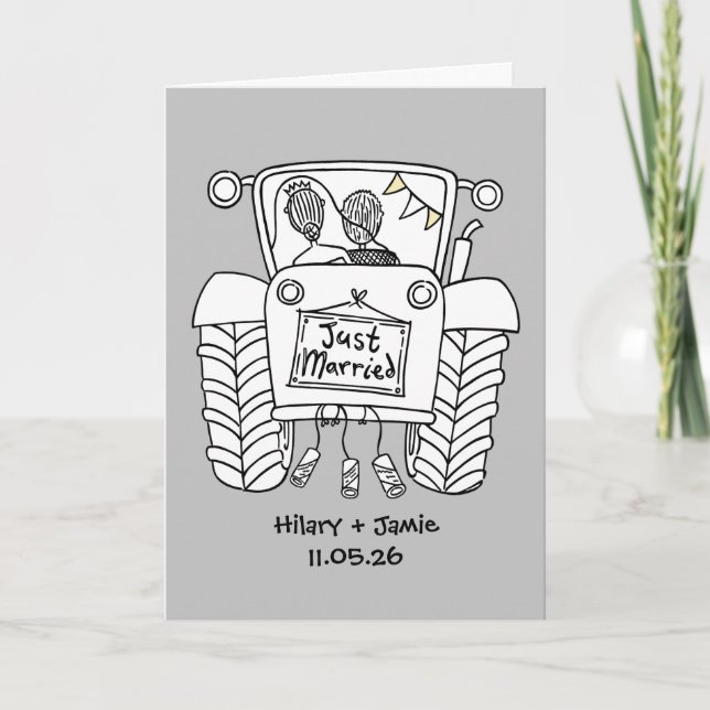 Tractor Country Wedding Card (Front)