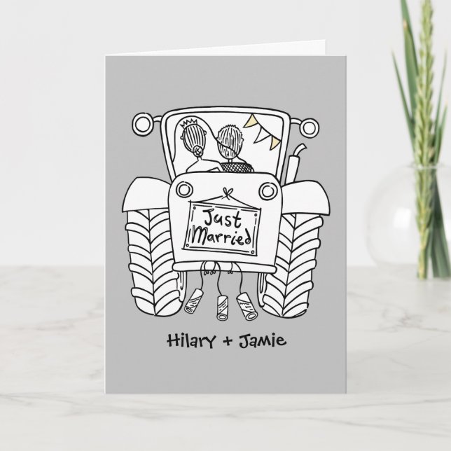 Tractor Country Wedding Card (Front)