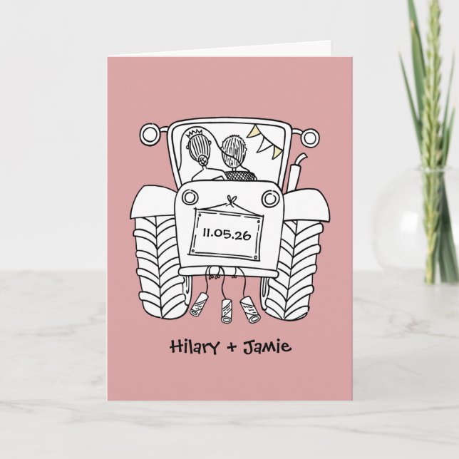 Tractor Country Wedding Card (Front)
